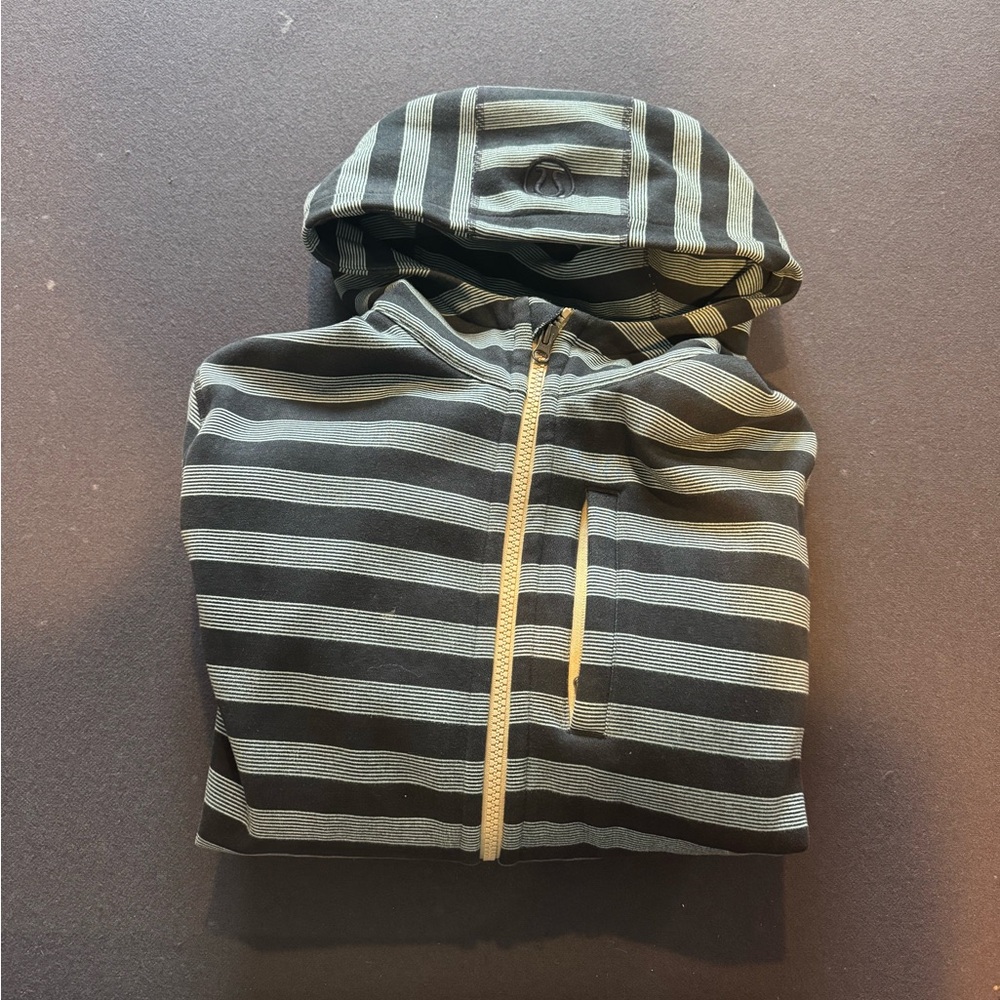 lululemon athletica Black and Gray Striped Performance Jacket